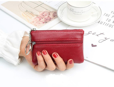 DEVANI ENTERPRISE Girls Red Artificial Leather Money Clip(2 Card Slots)