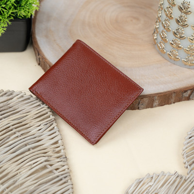 Rich Born Men Casual Tan Genuine Leather Wallet(5 Card Slots)