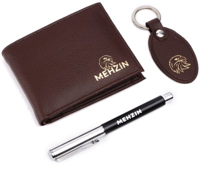 MEHZIN Men Formal Brown Artificial Leather Wallet(5 Card Slots)