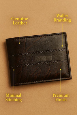 Ruodan Men Casual, Formal Brown Genuine Leather Wallet(3 Card Slots)