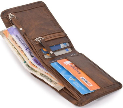 zaphod Men Trendy Brown Artificial Leather Wallet(5 Card Slots)