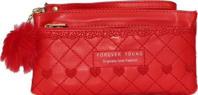 EMMStylife Women Casual Red Artificial Leather Wallet