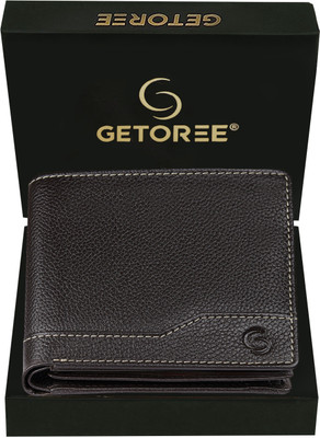GETOREE Men Brown Genuine Leather Wallet(7 Card Slots)