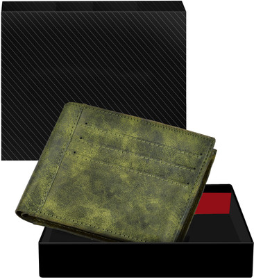 grevora Men Casual, Evening/Party, Formal Green Artificial Leather Wallet(6 Card Slots)
