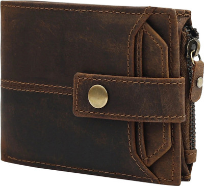 ALAIK Men Casual Tan Genuine Leather Wallet(5 Card Slots)