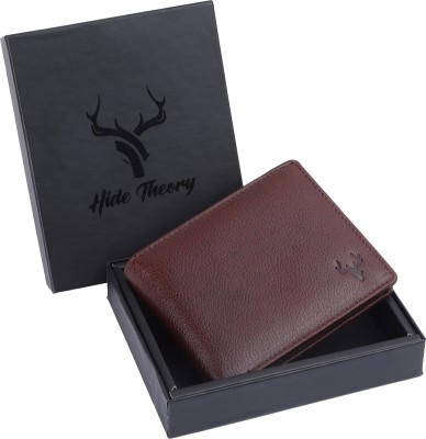 HideTheory Men Casual Brown, Tan Genuine Leather Wallet(5 Card Slots)