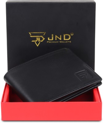 JND Men Casual Black Genuine Leather Wallet(4 Card Slots)