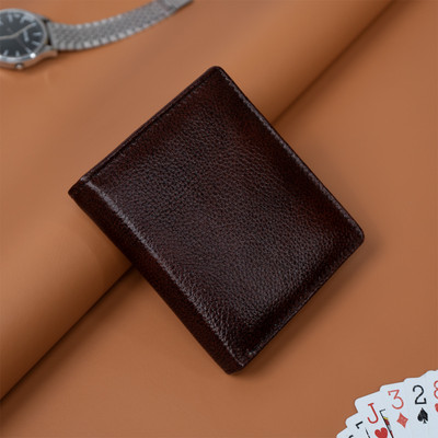 Rich Born Men Casual Brown Genuine Leather Wallet(8 Card Slots)