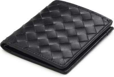 TANSTITCH Men Casual Black Genuine Leather Wallet(6 Card Slots)