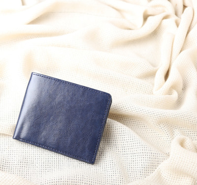 HENEDA Men Formal Blue Artificial Leather Wallet(5 Card Slots)