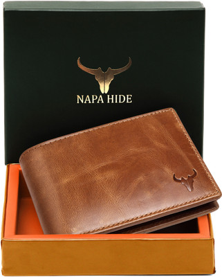 napa hide Men Tan Genuine Leather Wallet(8 Card Slots)