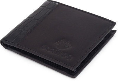 COSMOS PREMIUM Men Casual Black Genuine Leather Wallet(5 Card Slots)