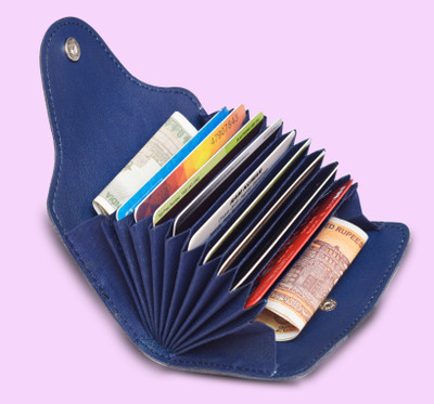 MATSS Artificial Leather A Stylish Card Holder For Men & Women 6 Card Holder(Set of 1, Blue)