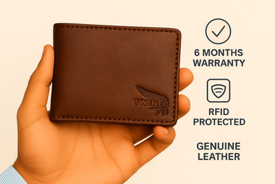 Twiner Men & Women Formal Brown Genuine Leather Wallet(6 Card Slots)