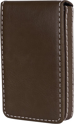 PARTH ENTERPRISE Men & Women Casual Brown Artificial Leather Card Holder(12 Card Slots)