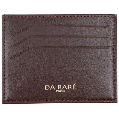 DA RARE Men Brown Genuine Leather Card Holder(6 Card Slots)