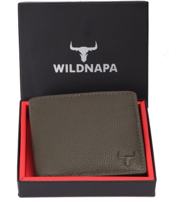 WILD NAPA Men Green Genuine Leather Wallet(8 Card Slots)