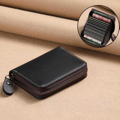 watchstar Men & Women Casual, Formal Black Genuine Leather Card Holder(11 Card Slots)