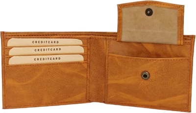 Zombify Men Tan Genuine Leather Wallet(8 Card Slots)