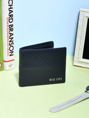 Wise Eyes Men Formal Blue Genuine Leather Wallet(3 Card Slots)