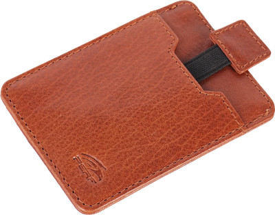 Perf Men & Women Casual Tan Genuine Leather Card Holder(5 Card Slots)