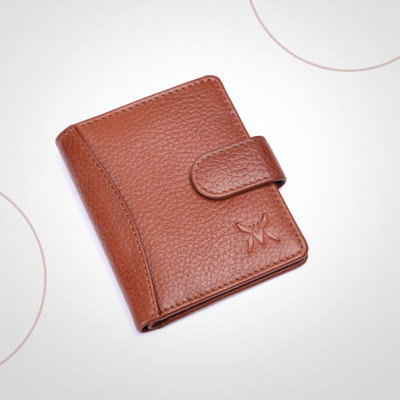 makoras Men & Women Evening/Party Tan Genuine Leather Wallet(6 Card Slots)