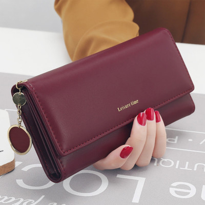 KRAPTICK Women Casual Red Artificial Leather Wallet(12 Card Slots)
