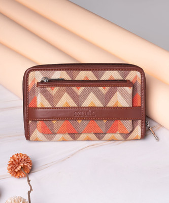 ZOUK Women Casual Orange Jute Wrist Wallet(4 Card Slots)