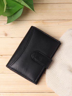 WALLETIN Men & Women Casual, Evening/Party, Formal, Trendy, Travel Black Genuine Leather Card Holder(8 Card Slots)