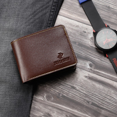 RodZen Men Casual Brown Artificial Leather Wallet(3 Card Slots)