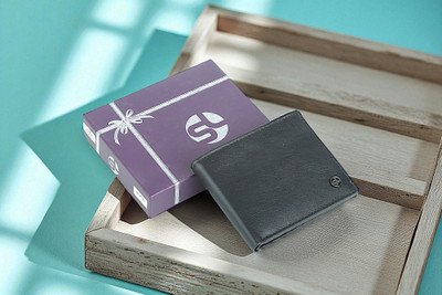 Sreeleathers Men Formal, Trendy, Casual Black Genuine Leather Wallet(10 Card Slots)
