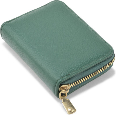 BE DIVINE Men & Women Casual Green Artificial Leather Card Holder(9 Card Slots)