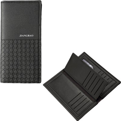 KRAPTICK Men & Women Casual Black Artificial Leather Wallet(15 Card Slots)