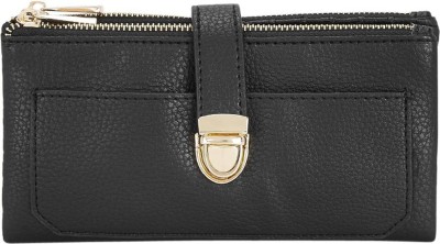 Forever Glam By Pantaloons Women Casual Black Fabric Wallet(12 Card Slots)