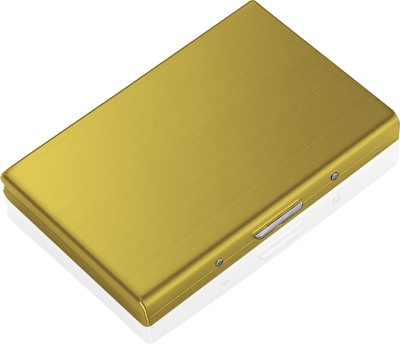 Homeaura Men Evening/Party, Travel, Trendy, Casual, Formal, Ethnic Gold Aluminium Card Holder(6 Card Slots)