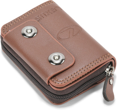 BE DIVINE Men & Women Casual Tan Artificial Leather Card Holder(15 Card Slots)