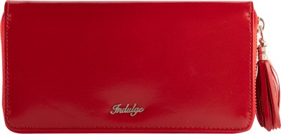 INDULGE Women Red Genuine Leather Wallet(4 Card Slots)