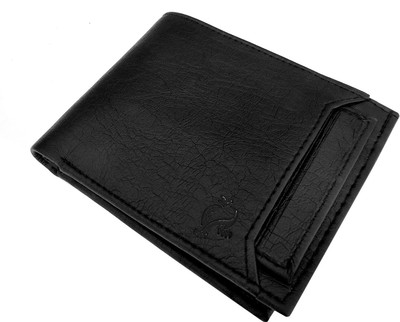 White Bear Men Casual Black Artificial Leather Wallet(8 Card Slots)