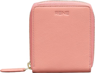 Rene Women Formal Pink Genuine Leather Wallet(4 Card Slots)