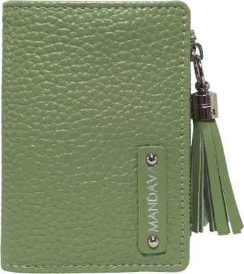 MANDAVA Women Casual, Evening/Party, Formal, Travel, Trendy Green Artificial Leather Wallet(3 Card Slots)