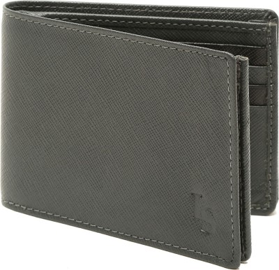 LOUIS STITCH Men Casual Grey Genuine Leather Wallet(8 Card Slots)