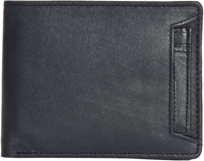 BodyGuard Men Casual Black Genuine Leather Wallet(6 Card Slots)