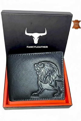 FANCYLEATHER Men Black Genuine Leather Wallet(7 Card Slots)