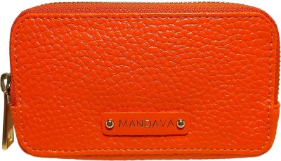 MANDAVA Women Casual, Evening/Party, Formal, Travel, Trendy Orange Artificial Leather Wallet(1 Card Slot)