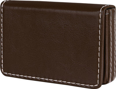 WEVYAG Men & Women Casual Brown Artificial Leather Card Holder(12 Card Slots)