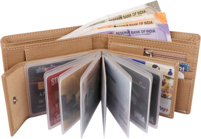 JND Men Casual Brown Artificial Leather Wallet(11 Card Slots)