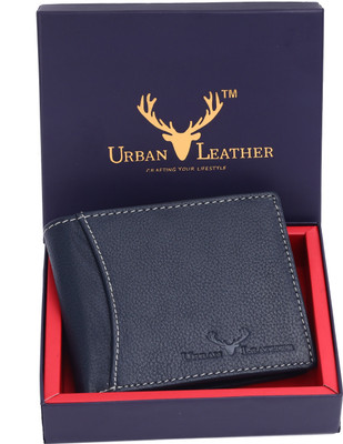 URBAN LEATHER Men Formal Blue Genuine Leather Wallet(7 Card Slots)