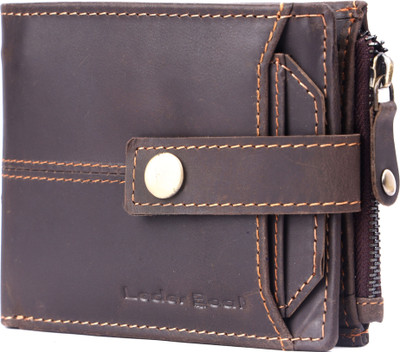 Leder Boat Men Casual, Formal Grey Genuine Leather Wallet(8 Card Slots)