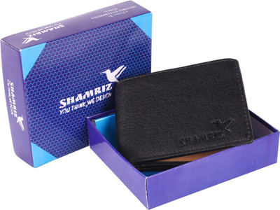 SHAMRIZ Boys Black Artificial Leather Wallet(6 Card Slots)
