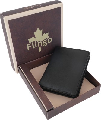 Flingo Men Casual, Formal Black Genuine Leather Wallet(8 Card Slots)